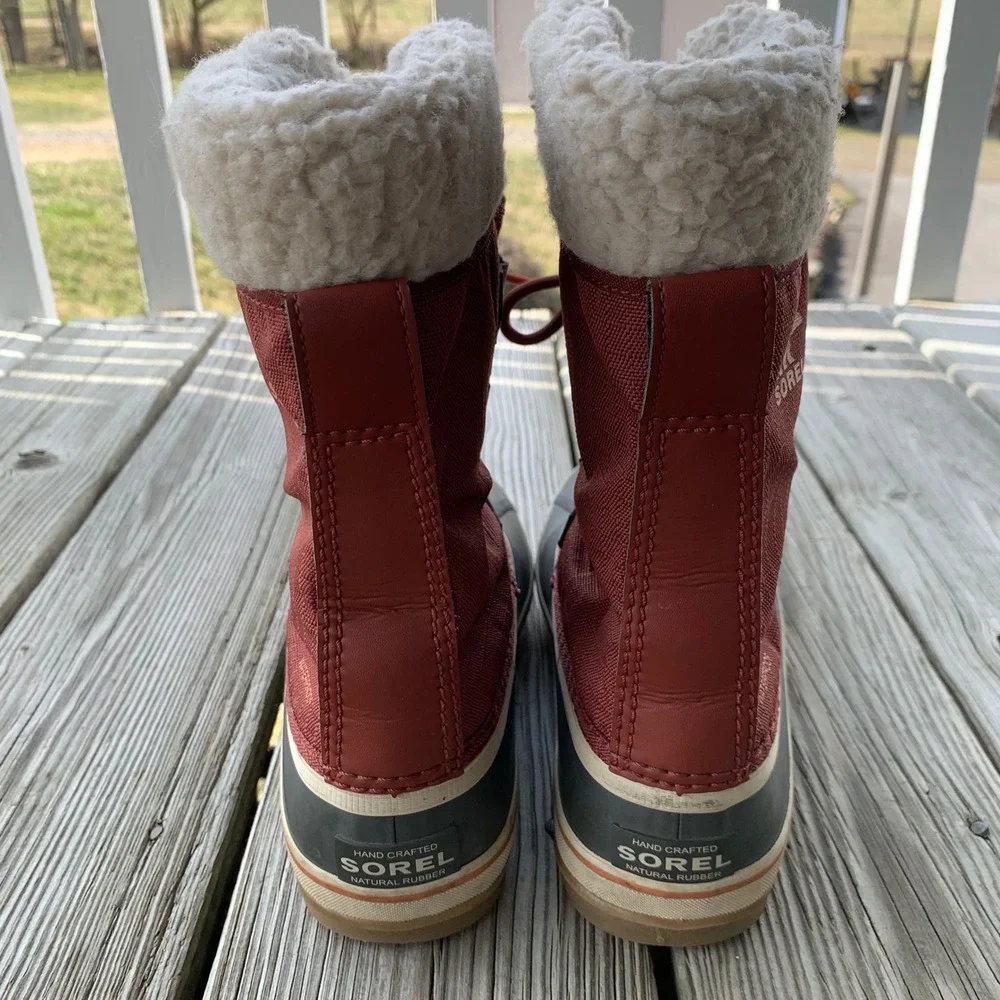 Sorel Winter Carnival‎ Waterproof Boots Rust Faux Shearling Duck Boots Womens 7